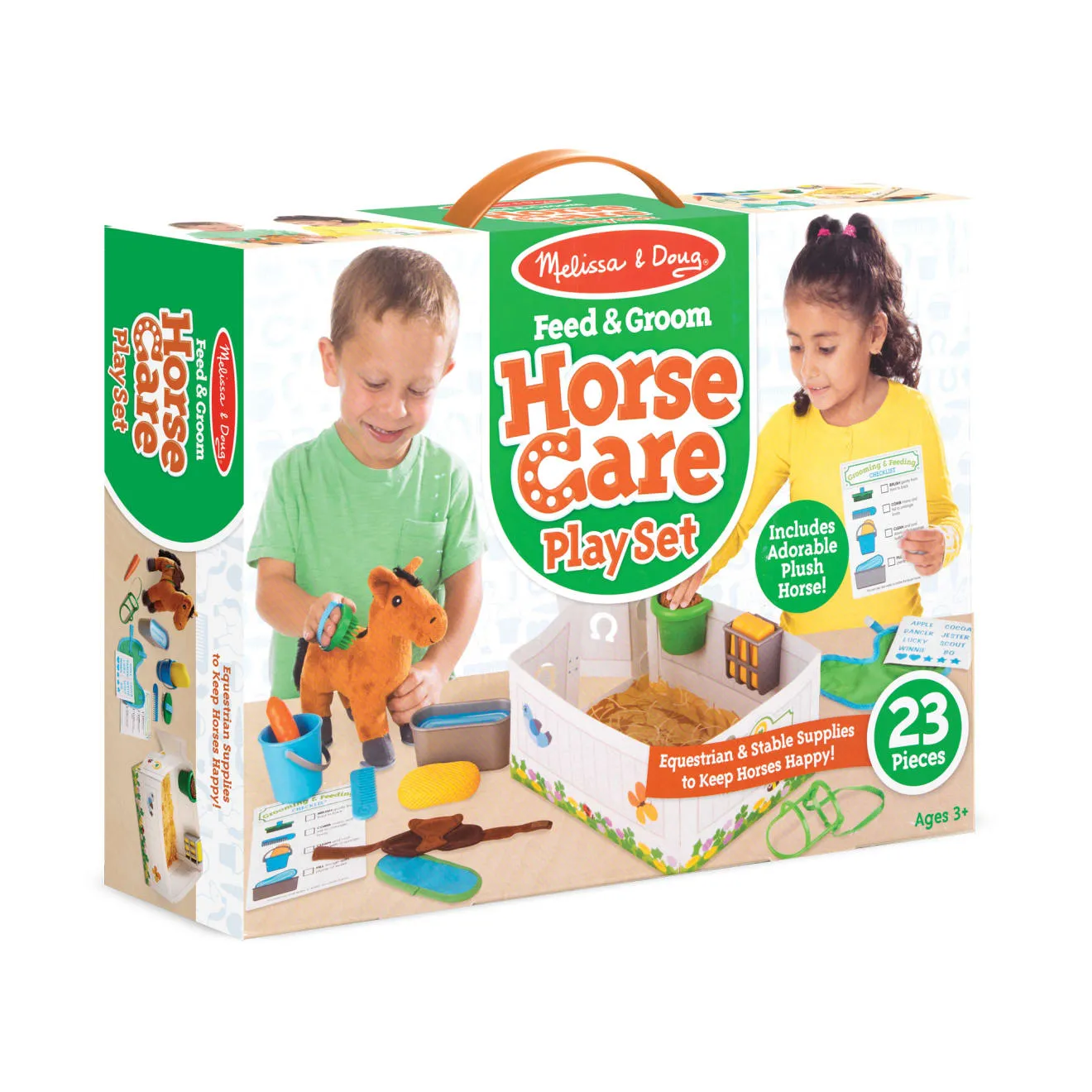 Melissa & Doug Feed & Groom Horse Care paardenset met knuffel