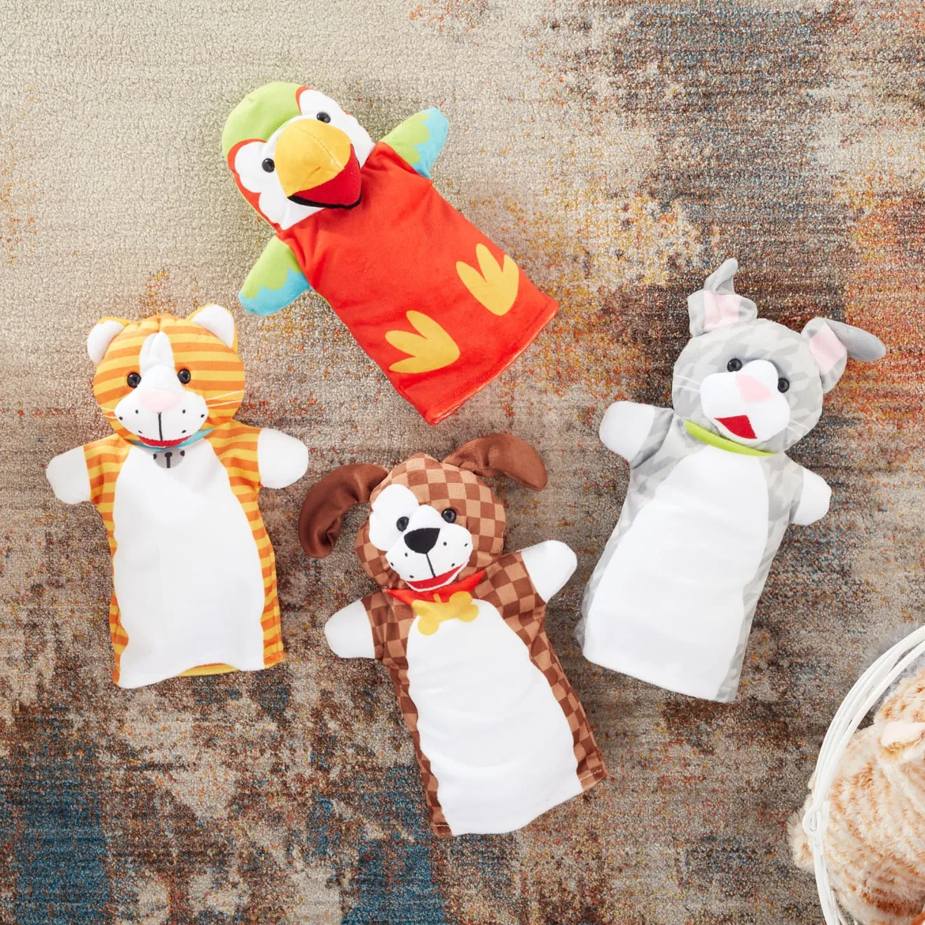 Melissa & Doug Playful Pets handpoppen set 4 stuks