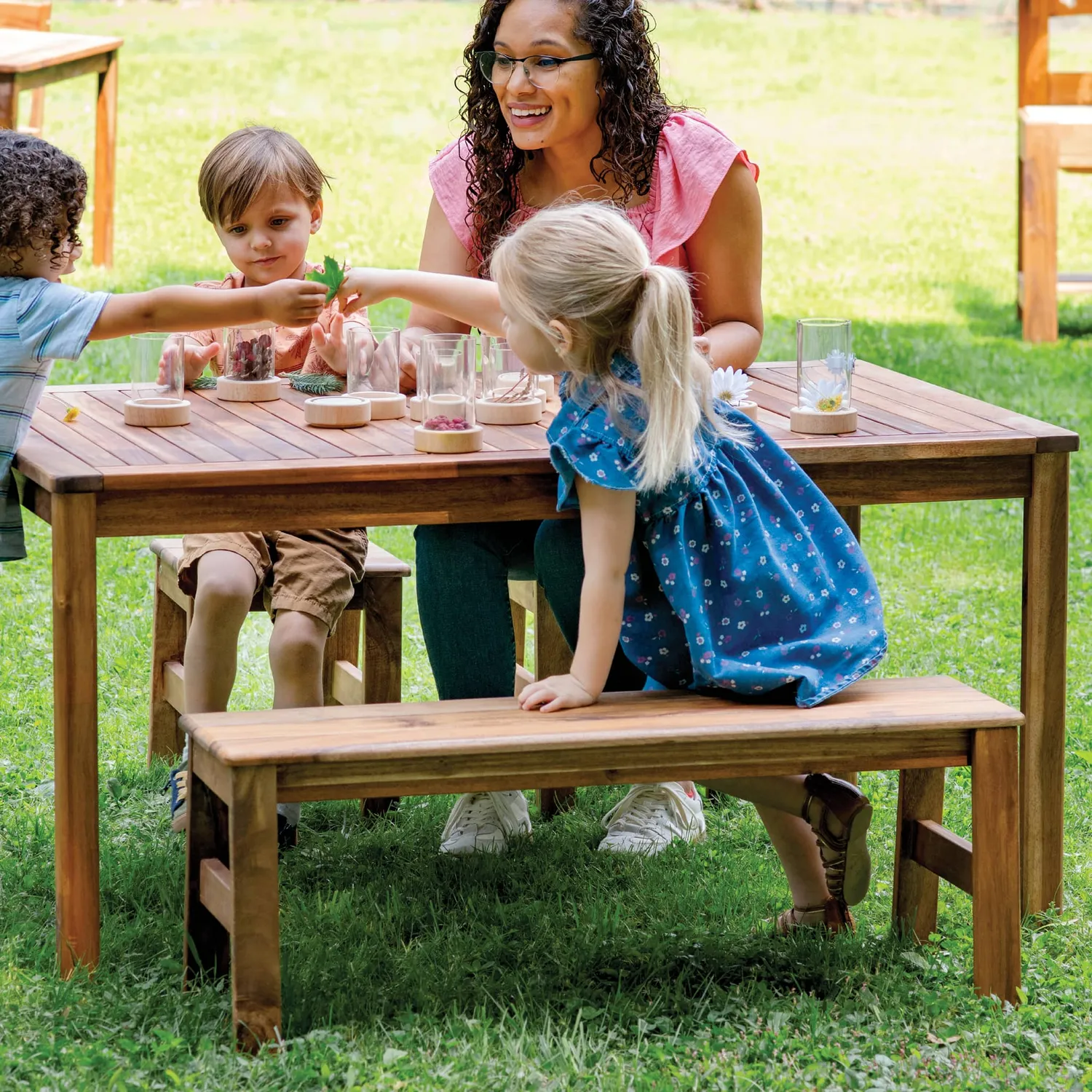 Guidecraft Acadia Outdoor Bench kinderbank 36 inch hout