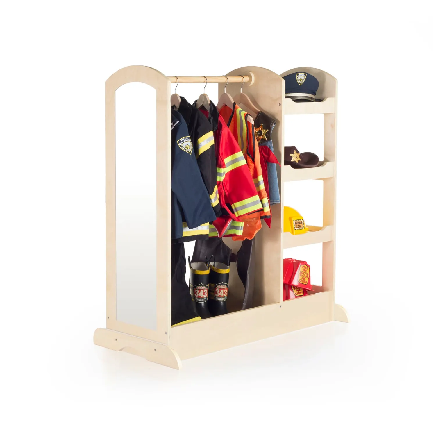 Guidecraft See and Store verkleedkast naturel hout met rek