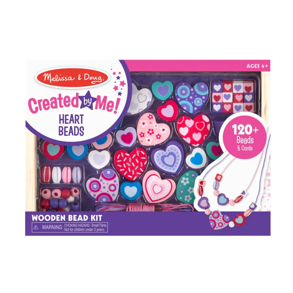 Melissa & Doug Created by Me Heart Beads kralenset houten 120+