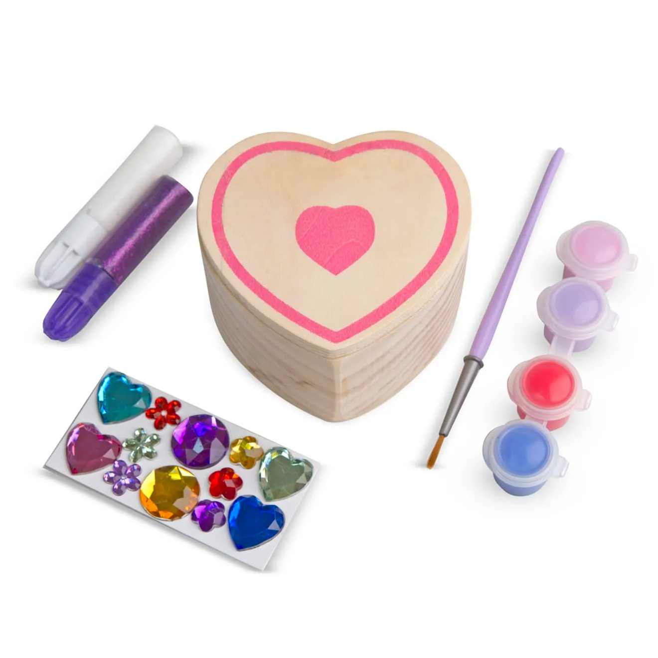 Melissa & Doug Decorate-Your-Own Wooden Heart Box knutselset