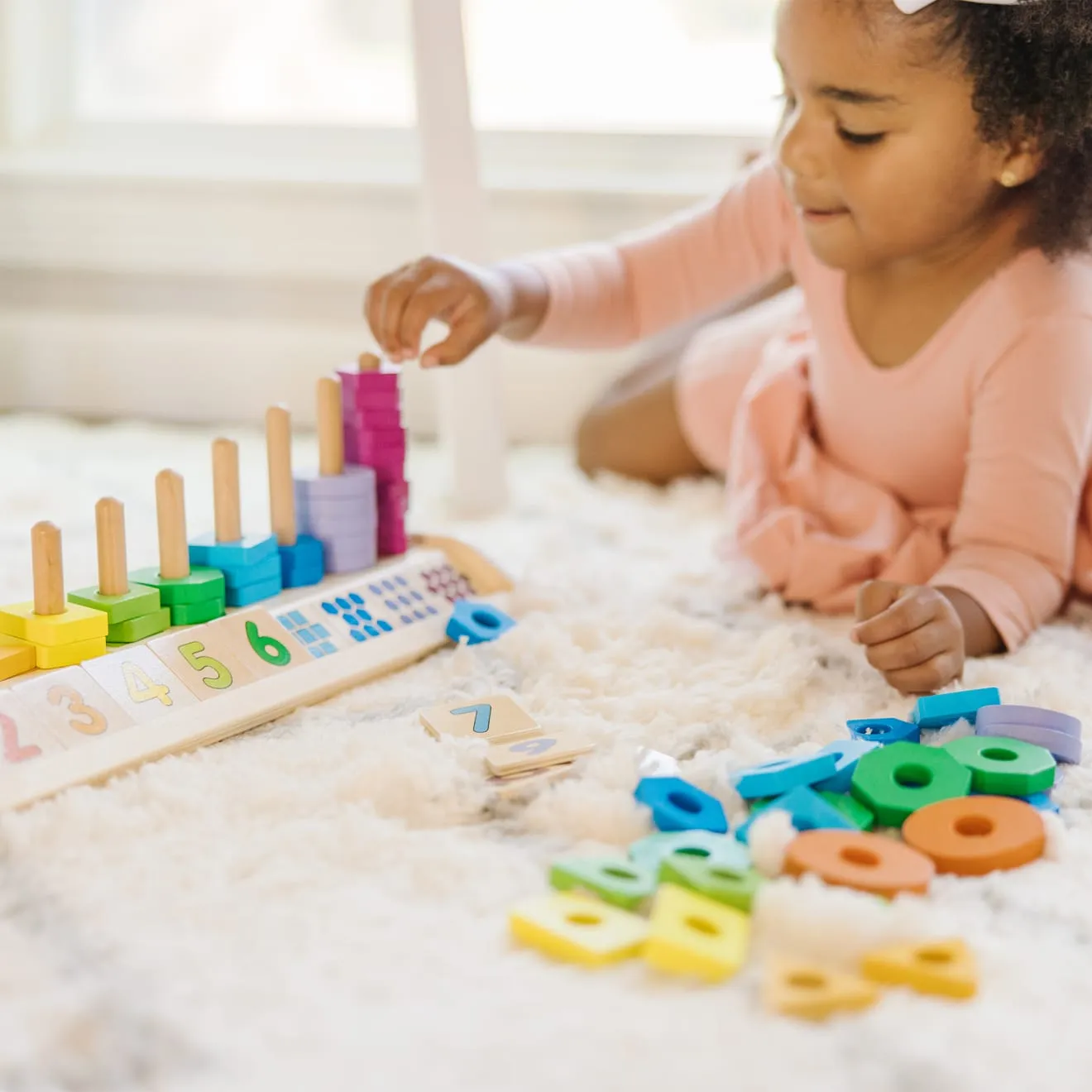 Melissa & Doug Counting Shape Stacker houten stapelaar