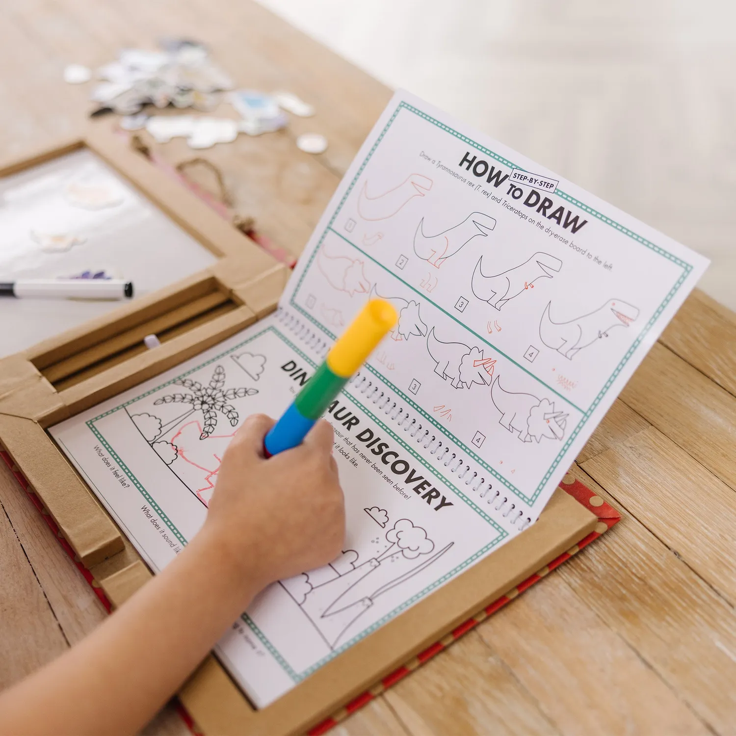Melissa & Doug Natural Play dino magneet tekenset 41-delig