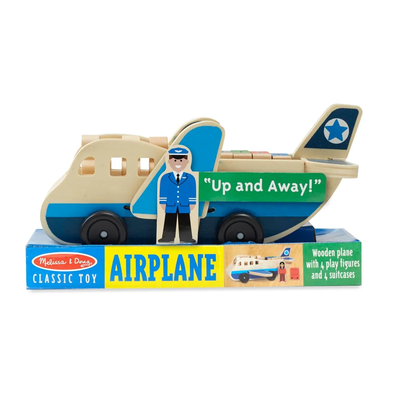 Melissa & Doug Wooden Airplane houten vliegtuig met figuren