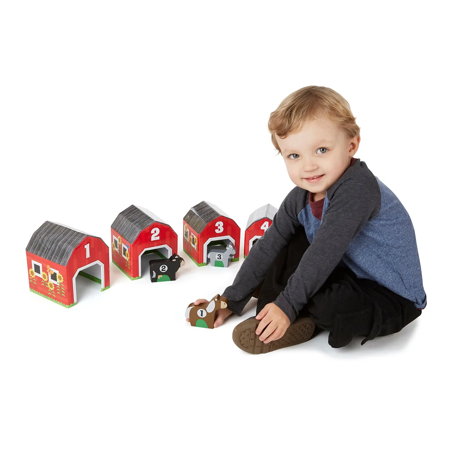 Melissa & Doug Nesting & Sorting Barns & Animals stapelblokken 6-delig 2-3 jaar