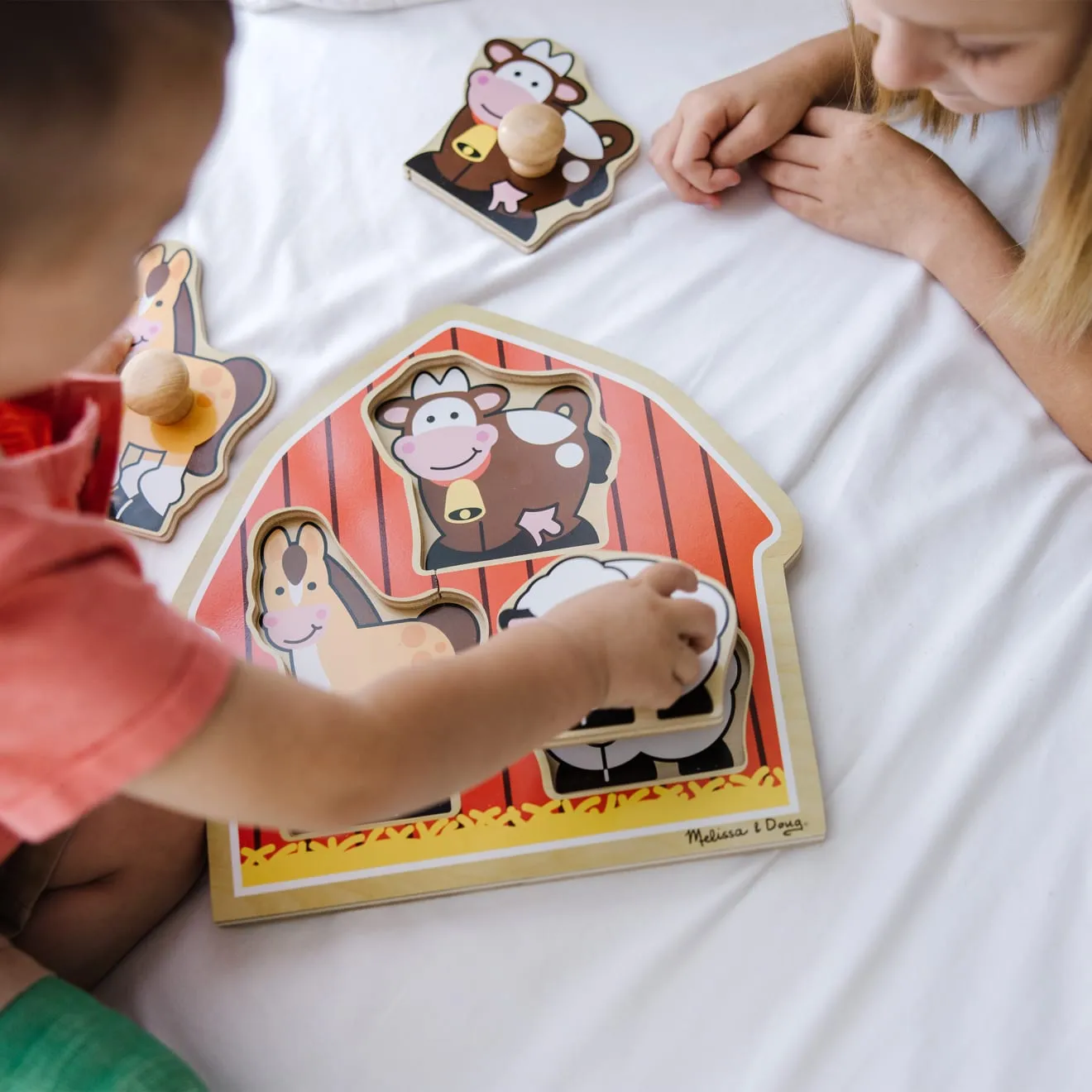 Melissa & Doug Barnyard Animals knobbelpuzzel 3 stukjes
