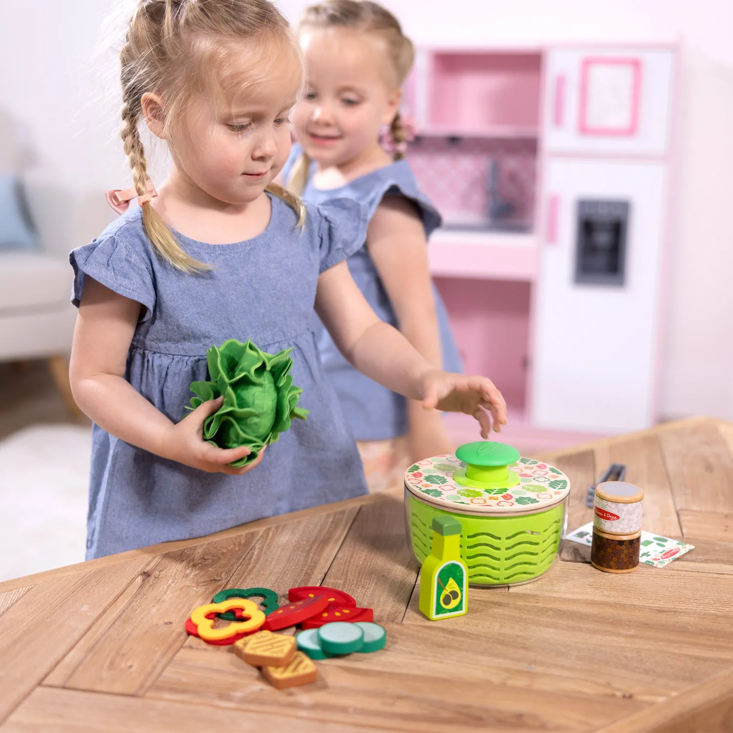 Melissa & Doug Salad Spinner speelkeuken saladeset hout