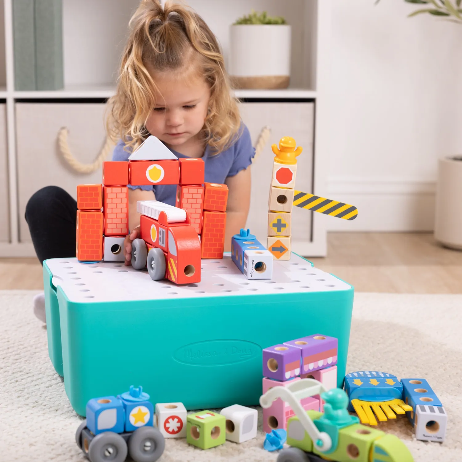 Melissa & Doug Blockables City Deluxe speelset 131-delig houten