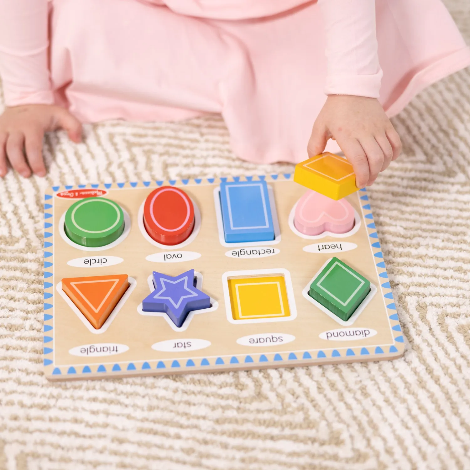 Melissa & Doug Shapes Chunky vormenpuzzel hout 8 stukjes