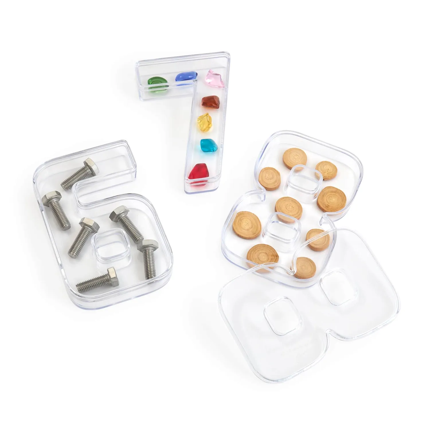 Guidecraft Loose Parts Number Trays bakjes doorzichtig