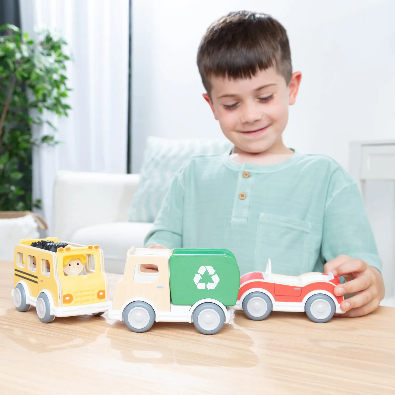 Melissa & Doug Cheery Lane voertuigen speelset hout