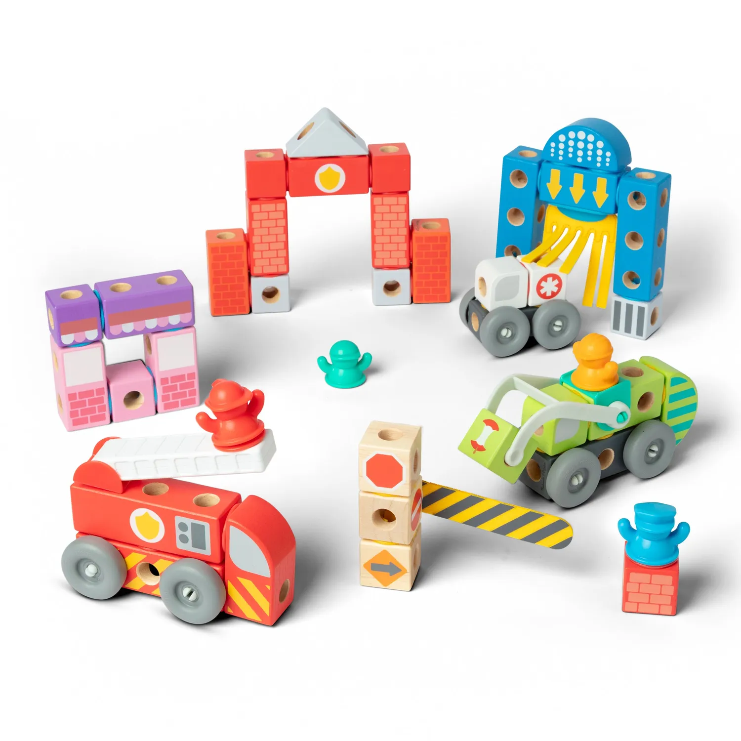 Melissa & Doug Blockables City Deluxe speelset 131-delig houten