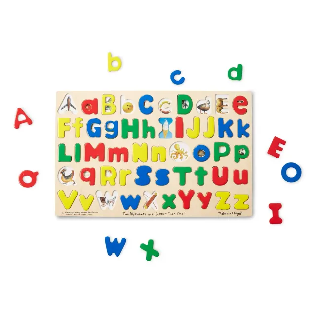 Melissa & Doug Upper Lower Case Alphabet puzzel hout 52 letters