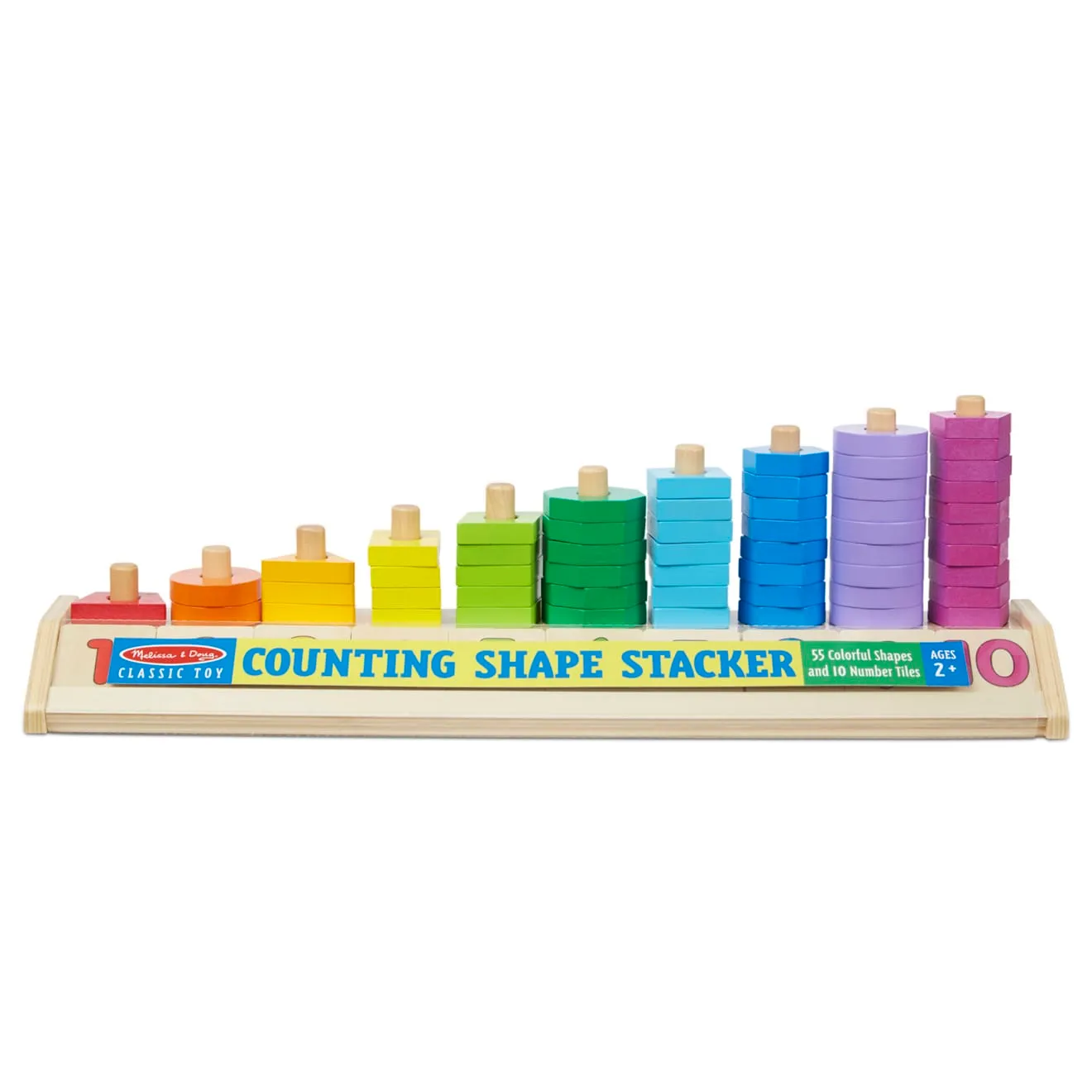 Melissa & Doug Counting Shape Stacker houten stapelaar