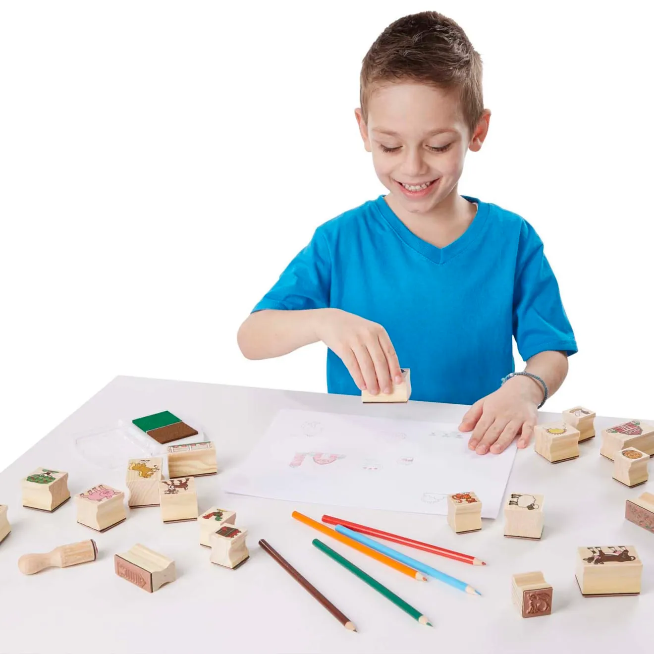 Melissa & Doug Stamp-a-Scene Farm stempelset 20 stuks boerderij