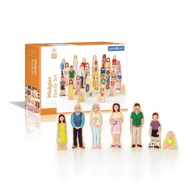 Guidecraft Wedgies Multi-Cultural Family Set poppetjes