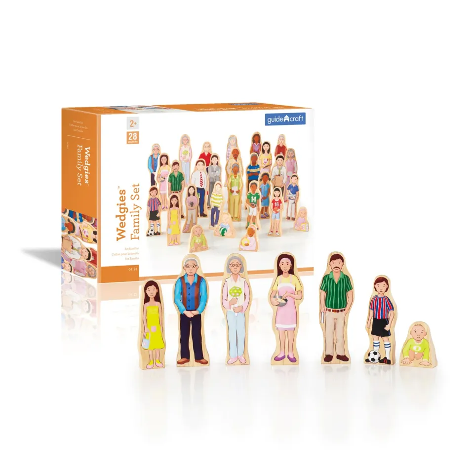Guidecraft Wedgies Multi-Cultural Family Set poppetjes