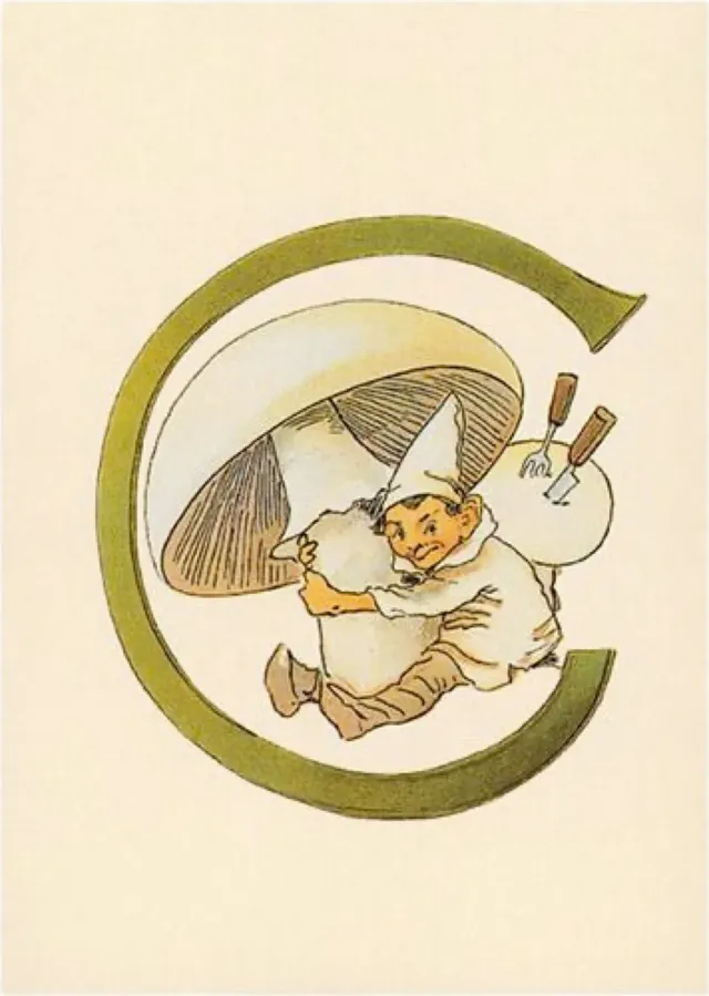 Ginger Fairy Ottilia Adelborg C ansichtkaart bloemenalfabet