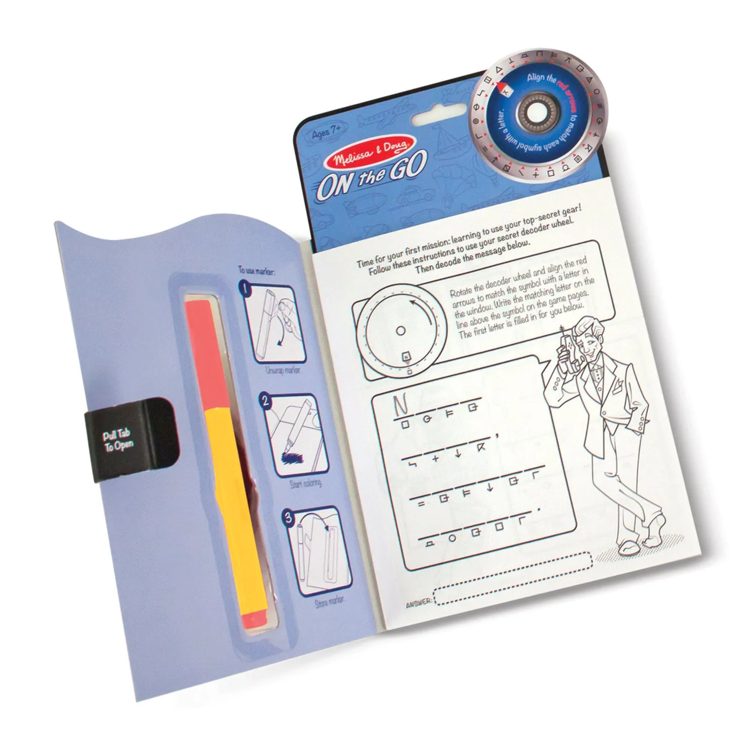 Melissa & Doug On the Go Secret Decoder activiteitenboek 3-pack codes