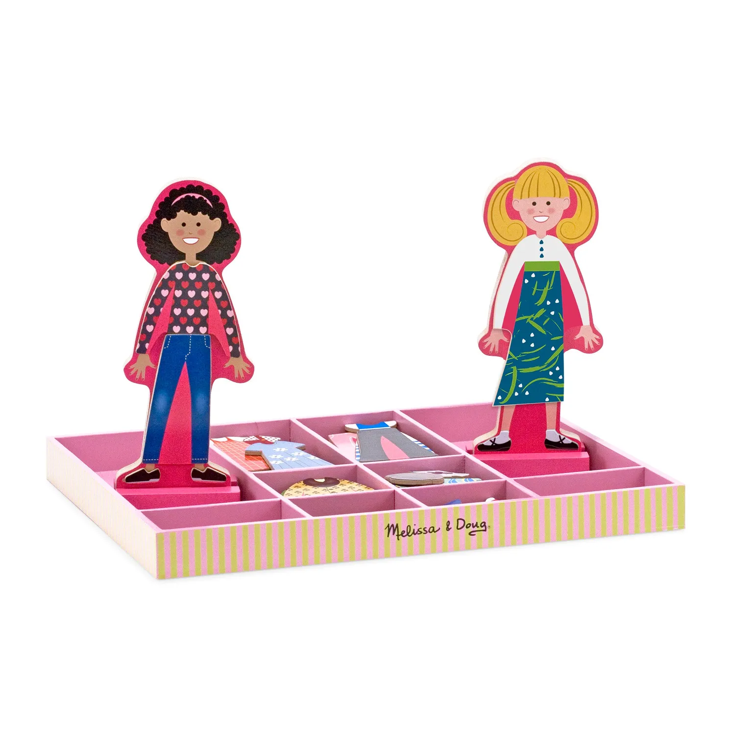 Melissa & Doug Abby & Emma aankleedpoppen magneet 58dlg