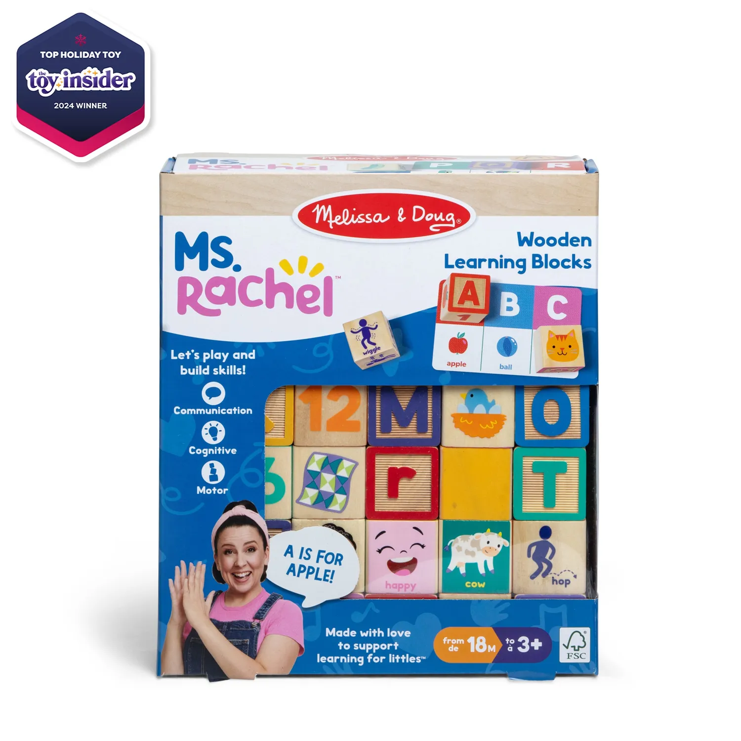 Melissa & Doug Ms Rachel Blokken Hout 30 stuks