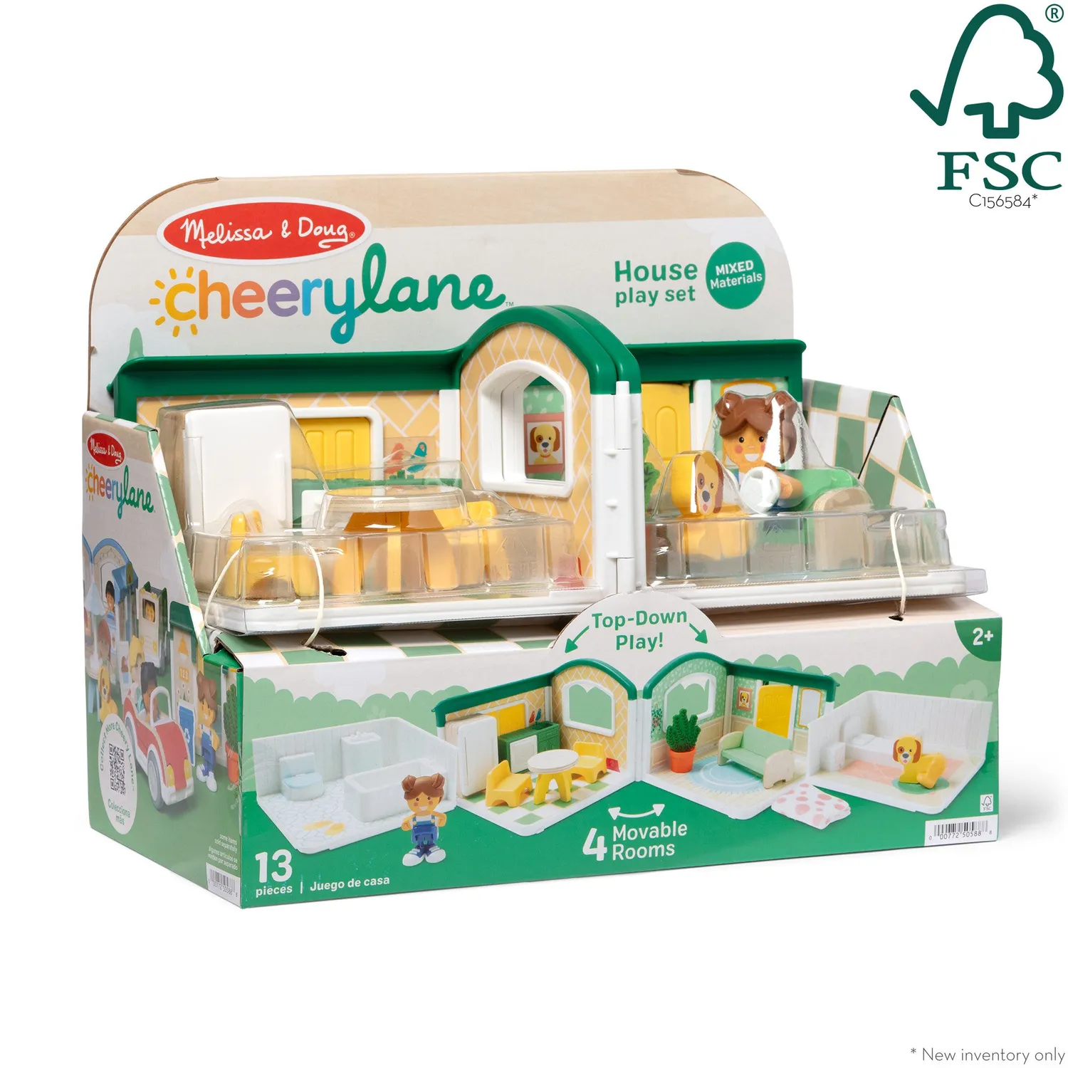 Melissa & Doug Cheery Lane poppenhuis met figuren