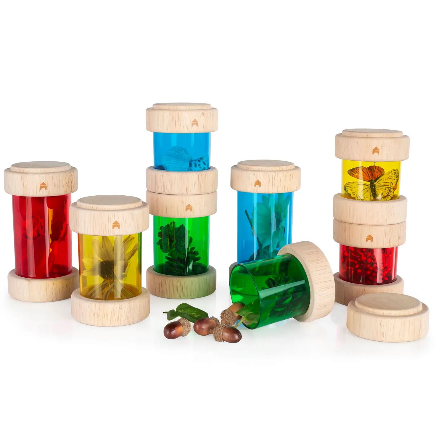 Guidecraft Treasure Tubes schatkokers transparant set 8 stuks
