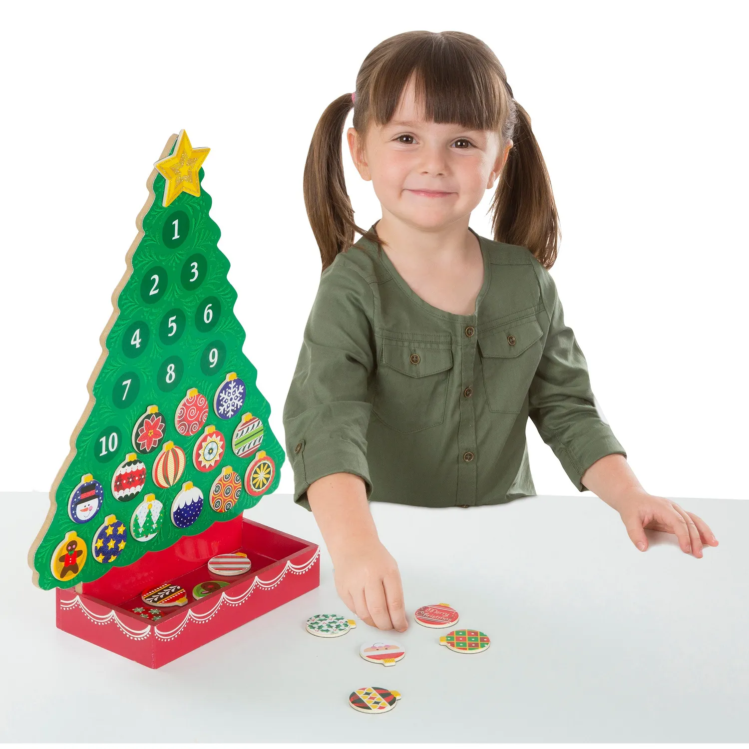 Melissa & Doug Countdown to Christmas houten adventskalender 24-delig