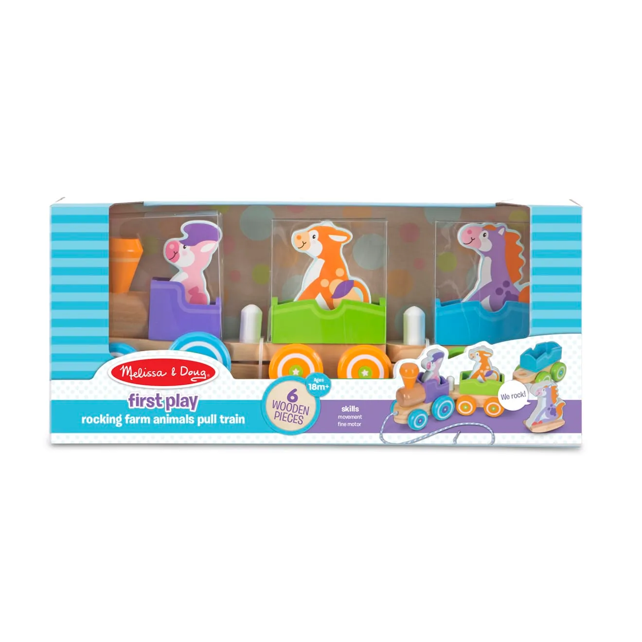 Melissa & Doug First Play Farm treintje hout 18 mnd+