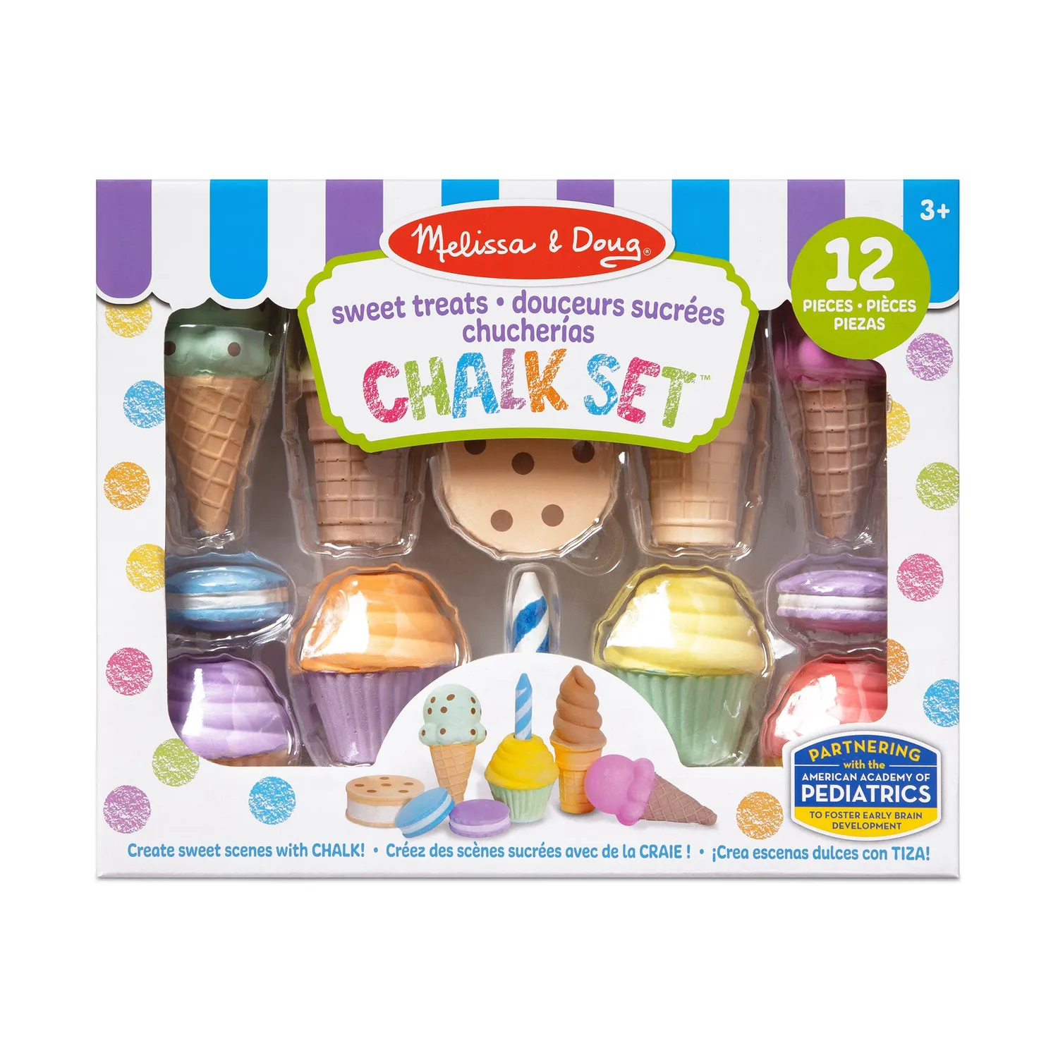 Melissa & Doug Sweet Treats stoepkrijt 12-delig ijs