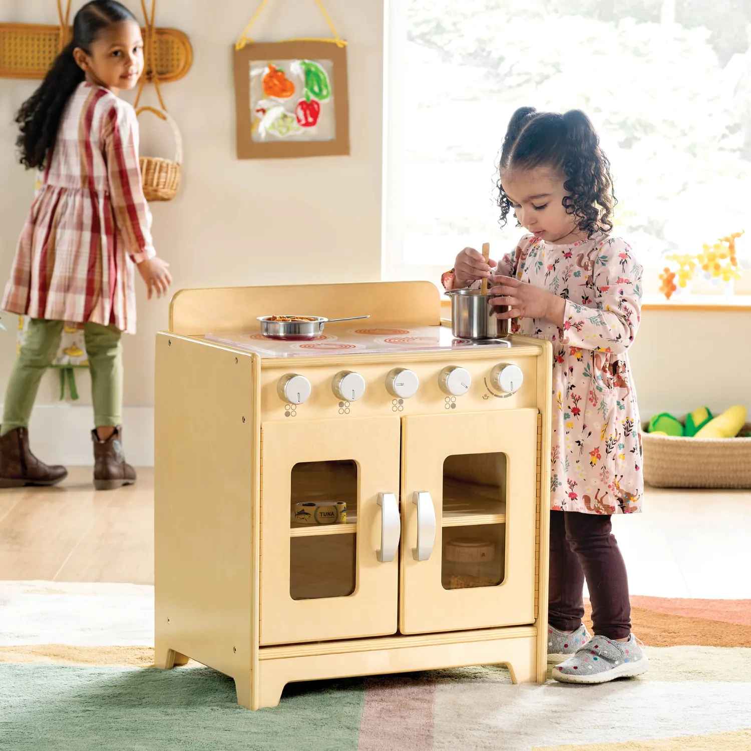 Guidecraft EdQ Kitchen Range speelfornuis naturel