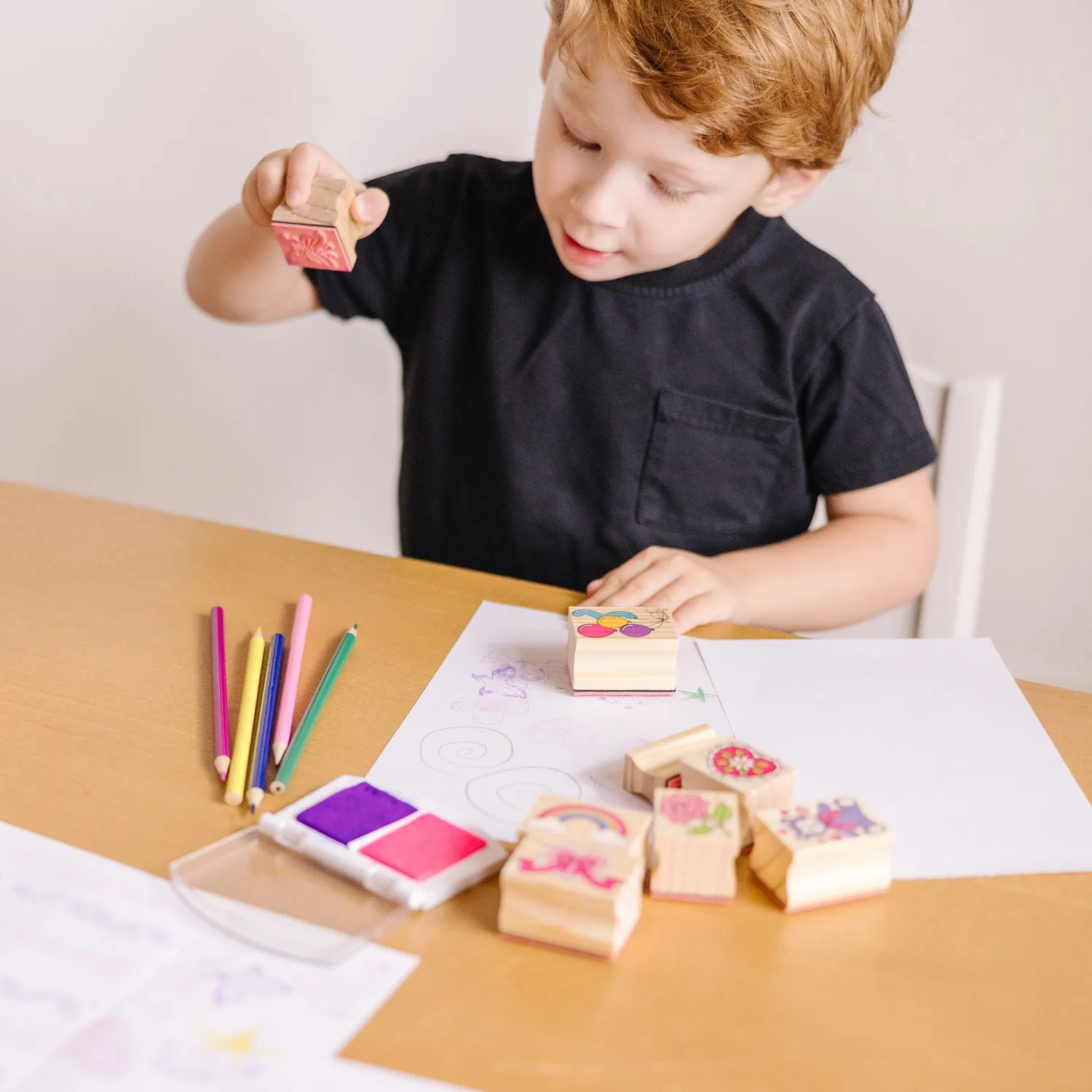 Melissa & Doug Friendship stempelset houten 9 stempels
