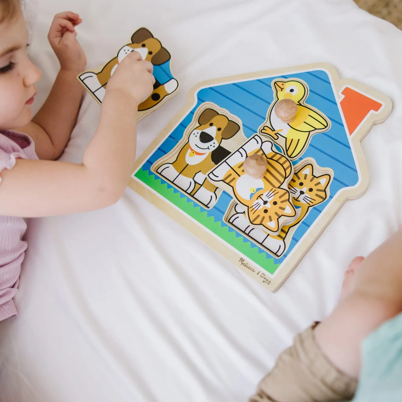 Melissa & Doug huisdieren knobbelpuzzel hout 3 stukjes