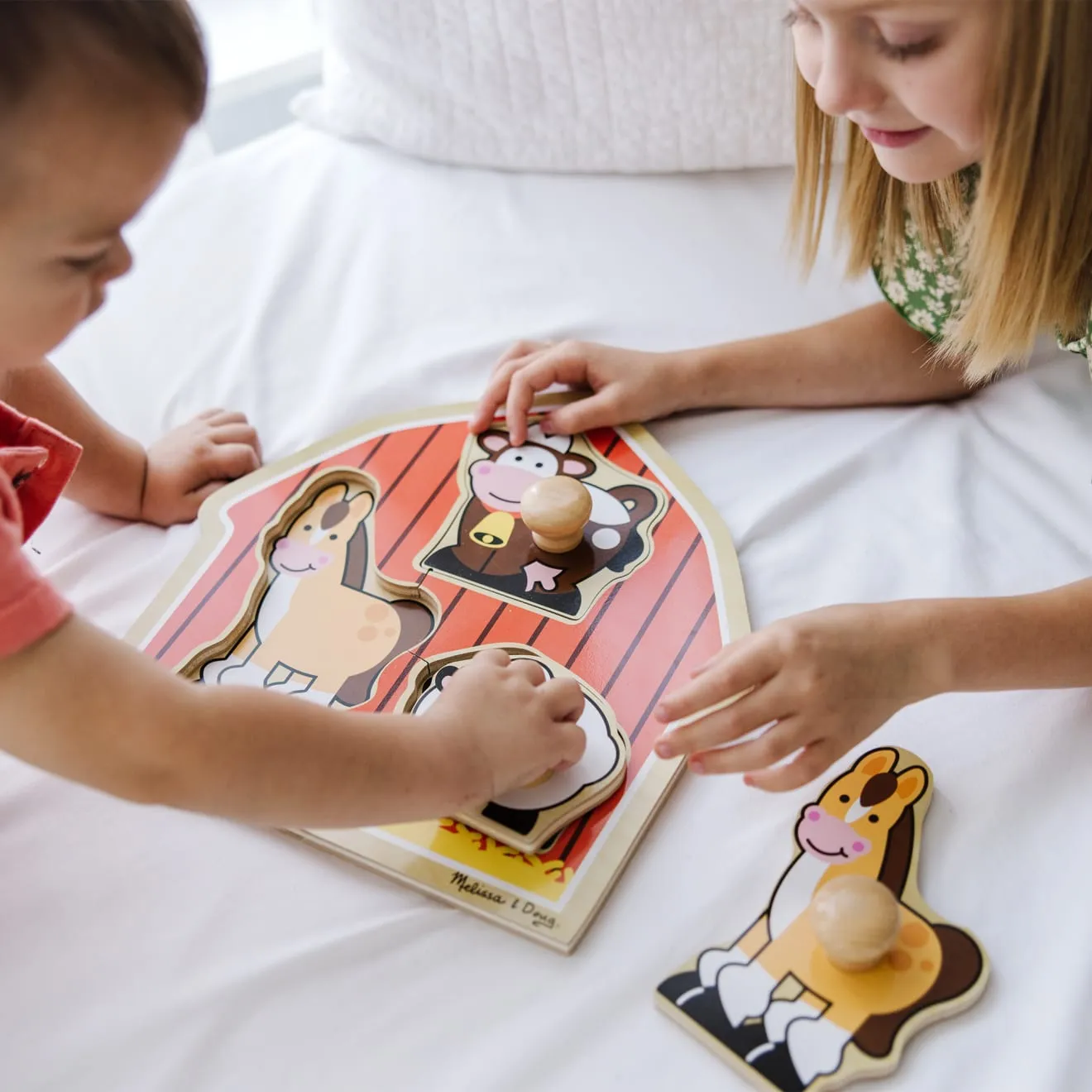 Melissa & Doug Barnyard Animals knobbelpuzzel 3 stukjes