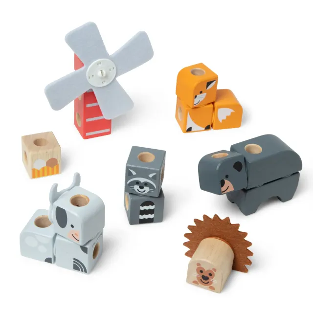Melissa & Doug Blockables Farm + Woodland bouwset 2-pack