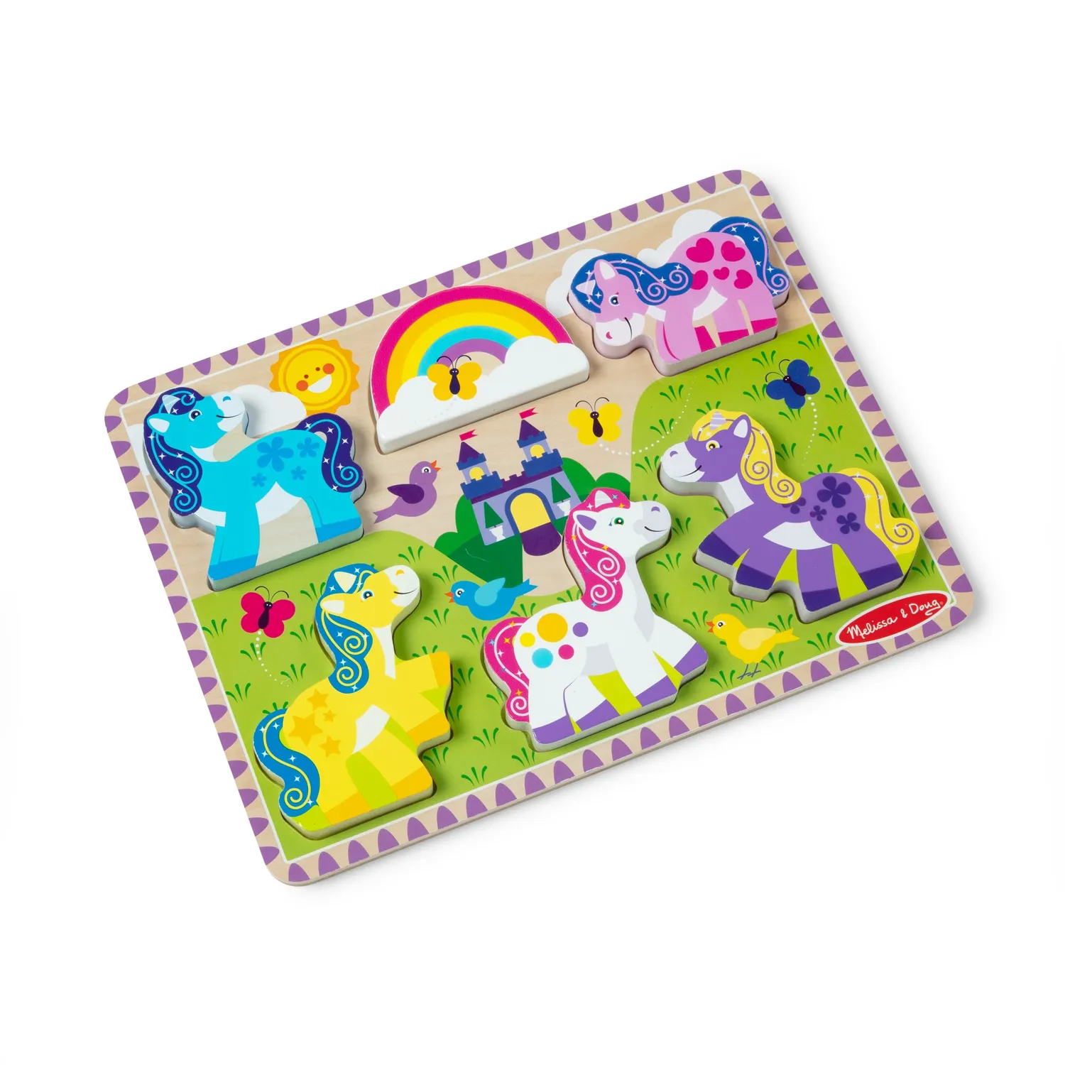 Melissa & Doug Unicorn Chunky Puzzle puzzel 6 stukjes hout