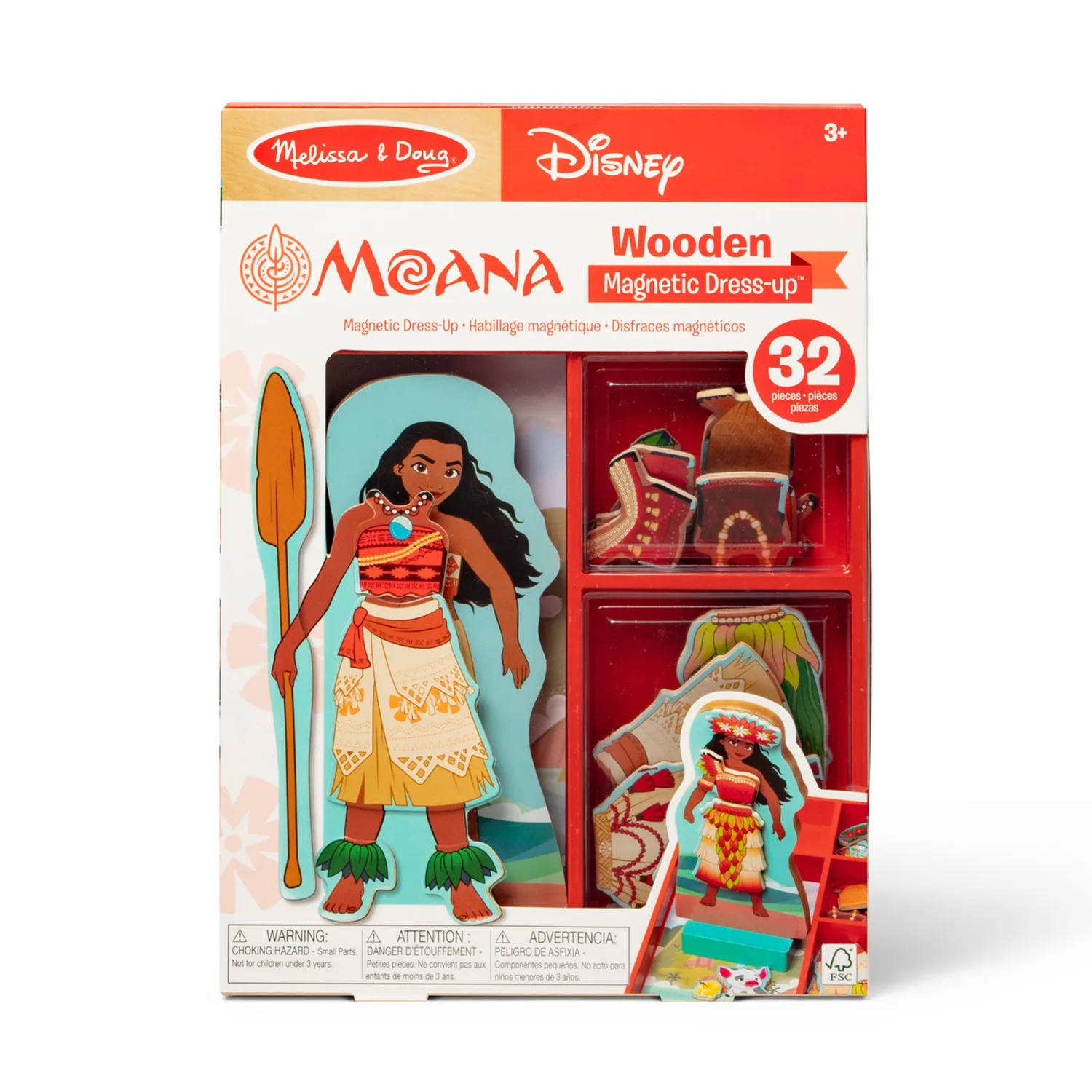 Melissa & Doug Disney Moana magnetische aankleedpop 30-delig hout