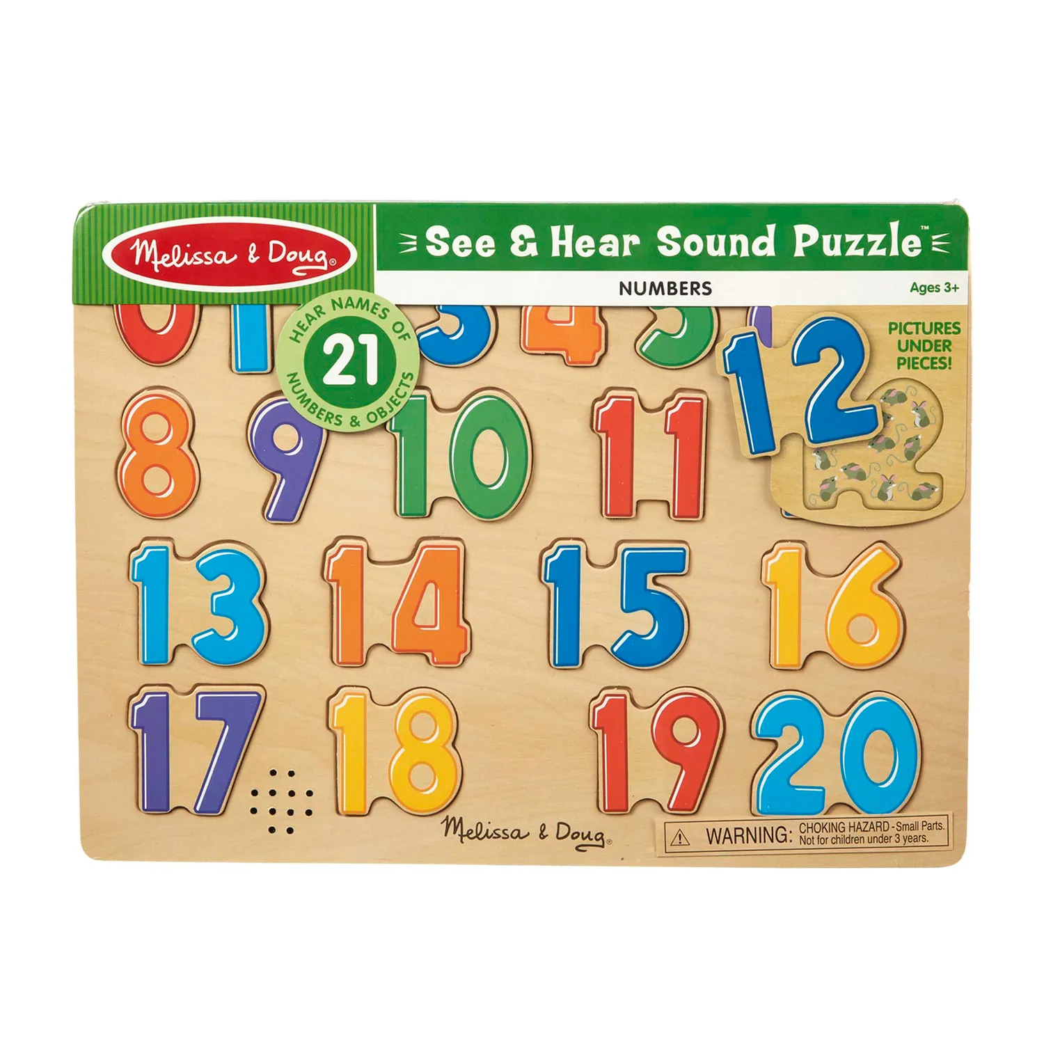 Melissa & Doug Numbers geluidspuzzel 21 stukjes hout