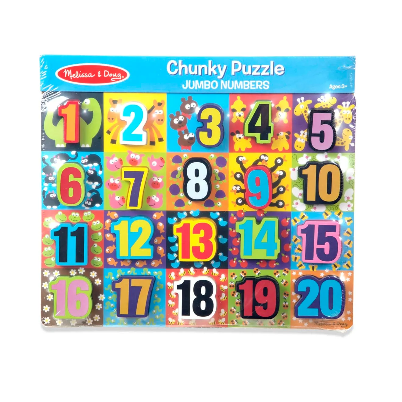 Melissa & Doug Jumbo Numbers houten puzzel 1-20 20 stukjes
