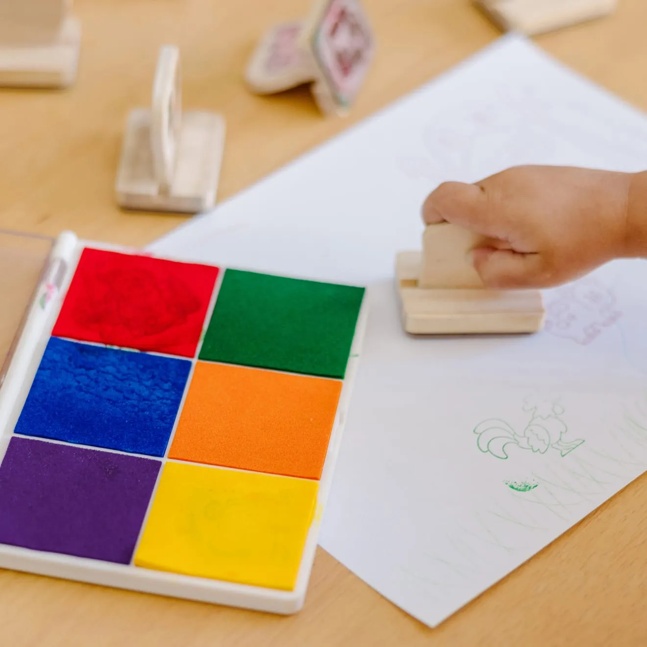 Melissa & Doug Rainbow Stamp Pad stempelkussen 6 kleuren