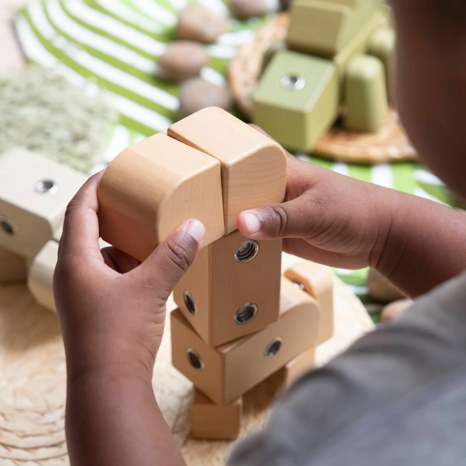 Guidecraft Snap Block Animals bouwblokken 33-delig hout