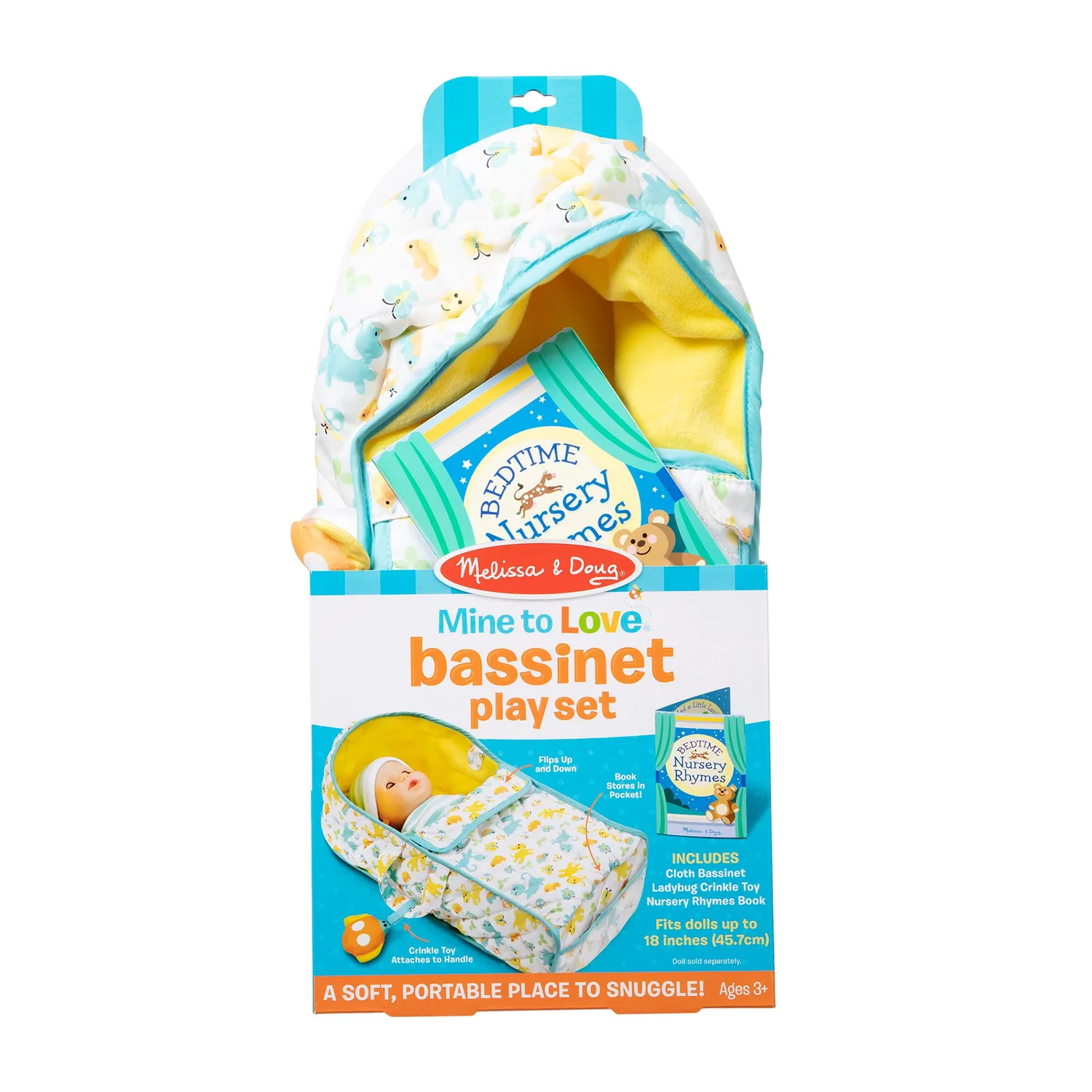 Melissa & Doug Mine to Love draagmand poppen 18 inch