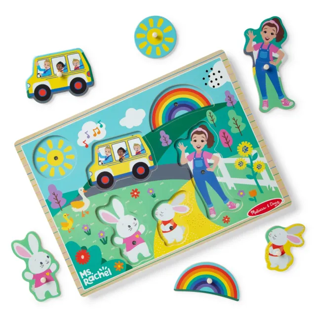 Melissa & Doug Ms. Rachel muziek puzzel hout 6 stukjes geluid
