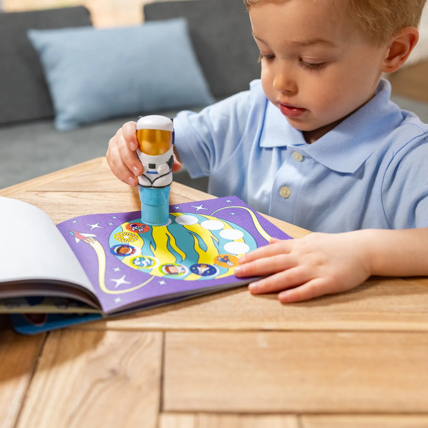 Melissa & Doug Sticker WOW! Astronaut stickerboek met stempel
