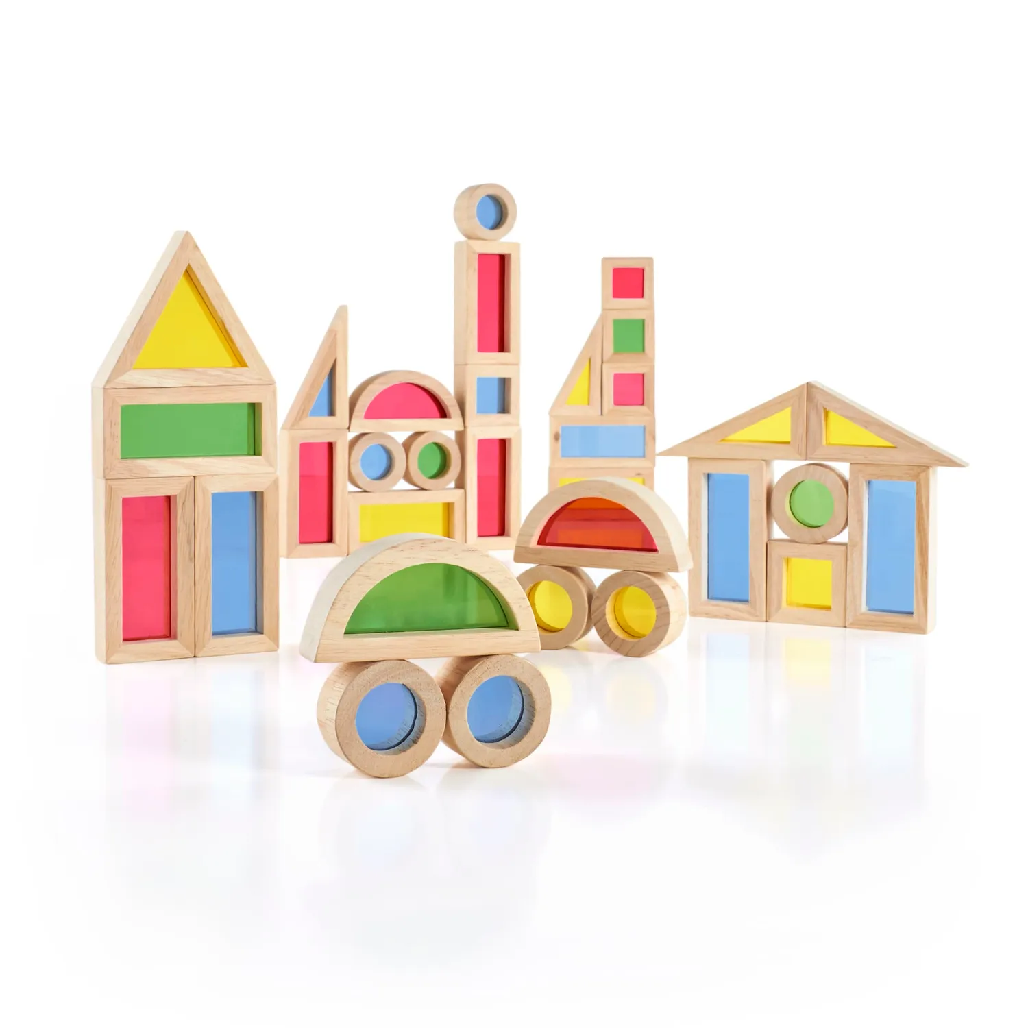 Guidecraft Jr Rainbow Blocks houten blokken kleuren