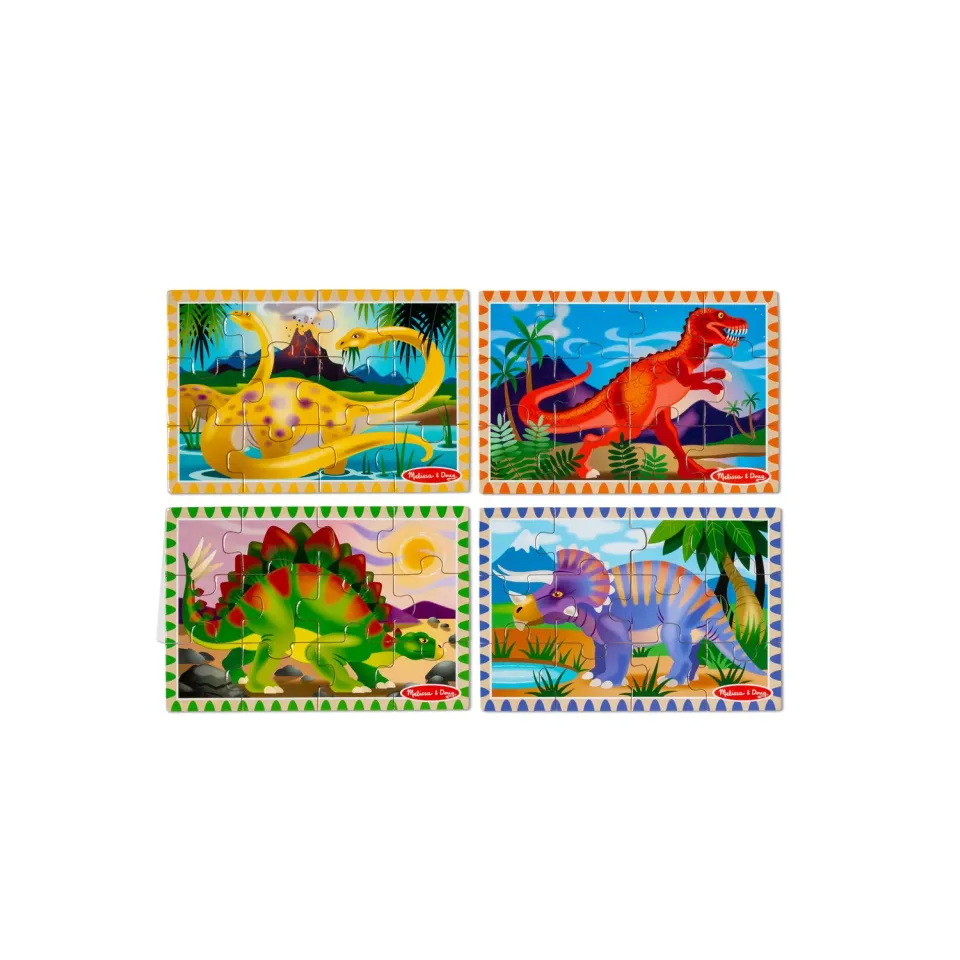 Melissa & Doug Puzzles in a Box Dinosaurs houten puzzel 4-in-1