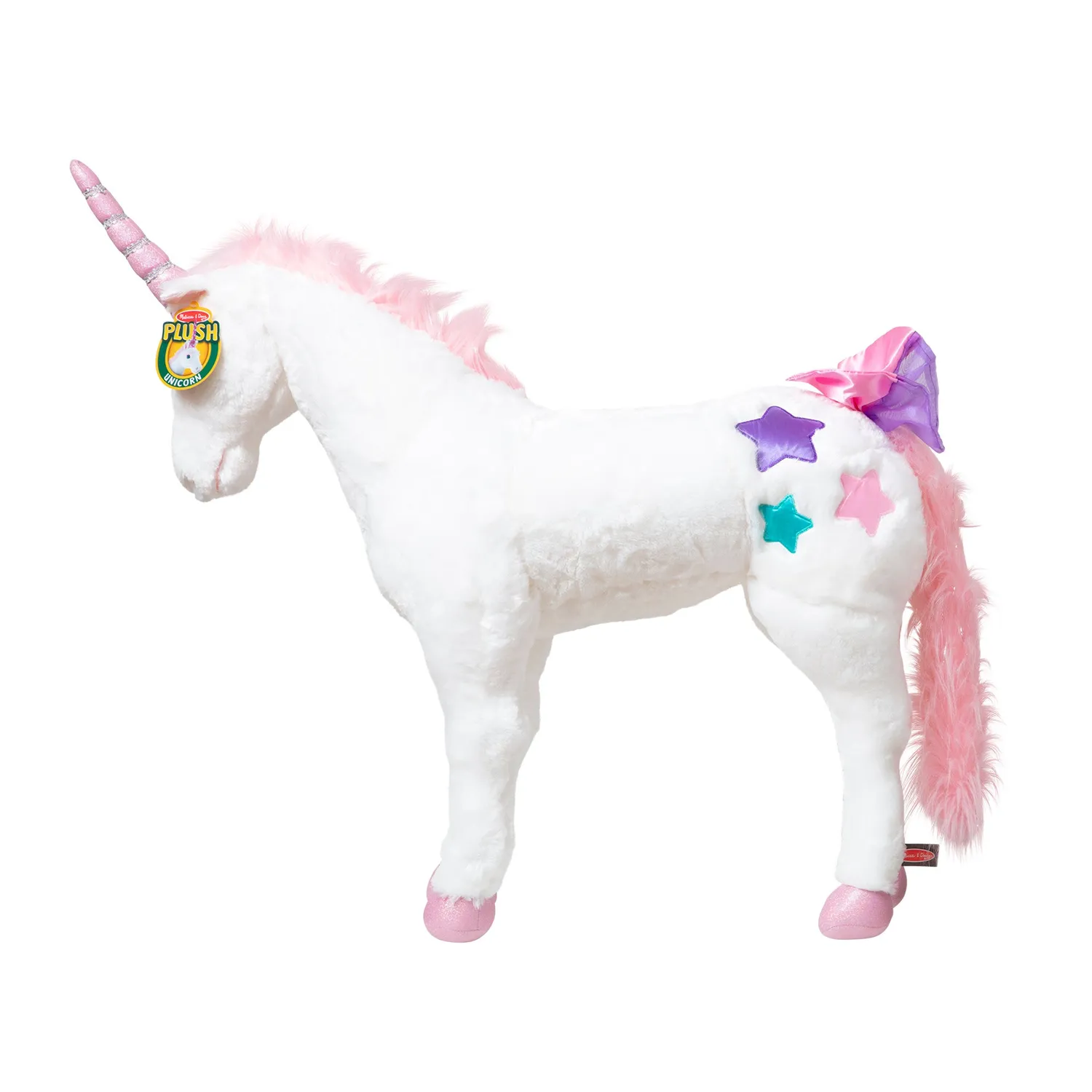 Melissa & Doug Unicorn Knuffel Groot Roze Zijdezacht