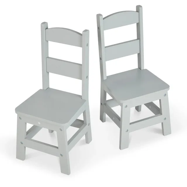 Melissa & Doug Child's Wooden Chair Pair kinderstoelen 2 stuks grijs