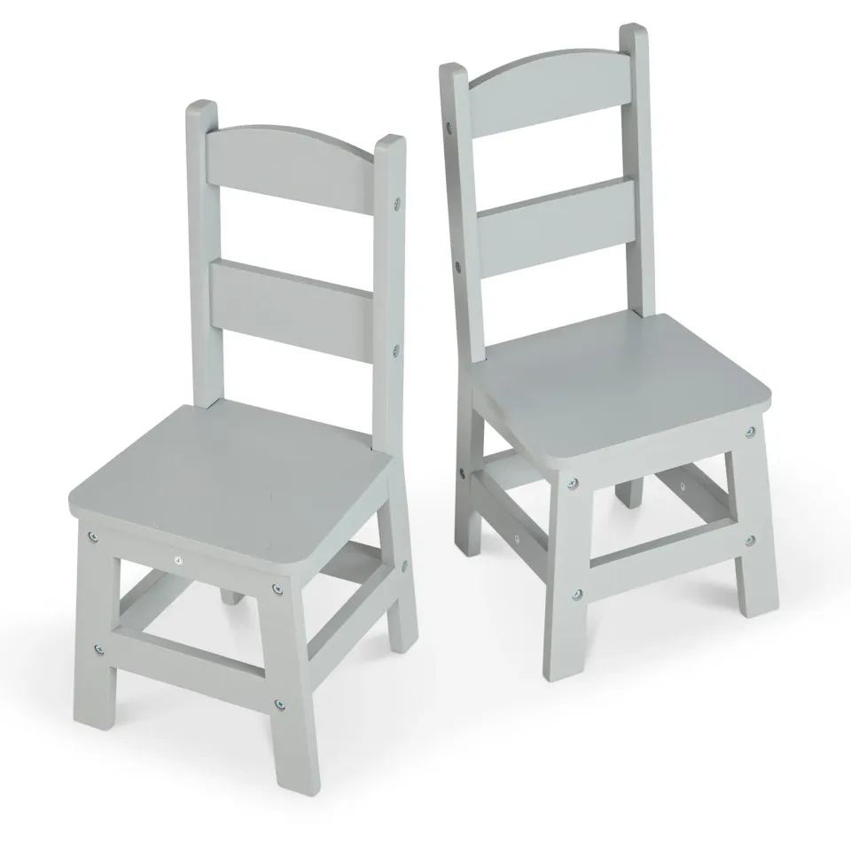 Melissa & Doug Child's Wooden Chair Pair kinderstoelen 2 stuks grijs